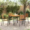 vidaXL Garten Essgruppe 5 pcs Schwarz und Braun Poly-Rattan