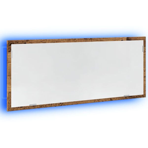 vidaXL LED-Badspiegel Altholz-Optik 100x8,5x37 cm Holzwerkstoff