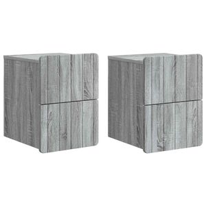 vidaXL Wandmontierter Nachttisch 2 Stk. Sonoma-Grau 33 x 34,5 x 43 cm