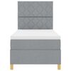vidaXL LED Boxspringbett mit Matratze Hellgrau 100 x 200 cm Stoff