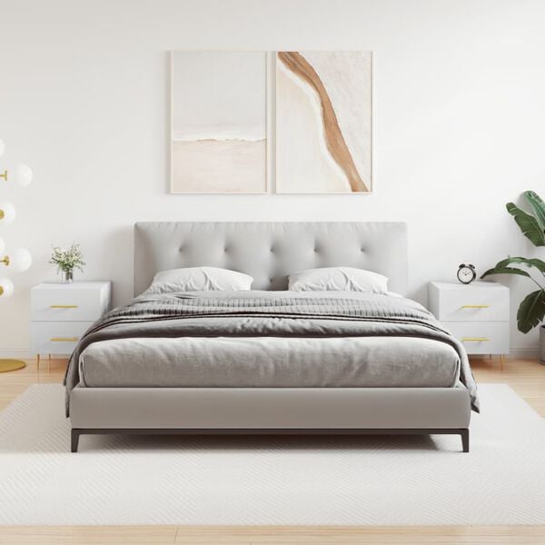 vidaXL Nachttische 2 Stk. Wei&szlig; 40x35x47,5 cm Holzwerkstoff