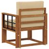 vidaXL Outdoor-Sofa Massives Akazienholz und Polyester Natur
