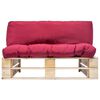 vidaXL Outdoor-Sofa Paletten mit Kissen in Rot Kiefernholz