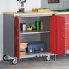 vidaXL Werkbank Rot und Grau 75 x 45 x 85 cm Ingenieure Holz und Stahl