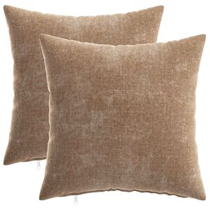 vidaXL Kissenbezug 2 stk. HEERLEN Braun 35 x 35 cm Chenille-Stoff