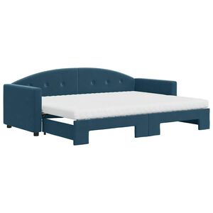 vidaXL Tagesbett Ausziehbar mit Matratzen Blau 80x200 cm Samt