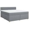 vidaXL Boxspringbett mit Matratze Hellgrau 180x200 cm Stoff