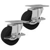 vidaXL Bockrolle 2 Stk. Schwarz und Silber 50,7 x 50,7 x 24,4 mm