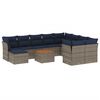 vidaXL 11-teiliges Gartensofa-Set mit Kissen, grau, Polyrattan