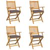 vidaXL Klappstuhl 4 pcs Grau 49 x 57,5 x 92 cm Massivholz Akazie