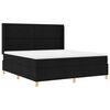 vidaXL Boxspringbett mit Matratze Schwarz 180 x 200 cm Stoff