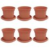 vidaXL Blument&ouml;pfe 6 pcs Ziegelrot &Oslash; 12,5 x 10 cm Kunststoff