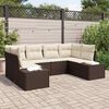 vidaXL Gartensofa-set mit Kissen 6 pcs Braun Poly-Rattan