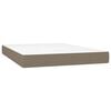 vidaXL Boxspringbett mit Matratze & LED Taupe 140x200 cm Stoff