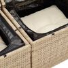 vidaXL 8-tlg. Garten-Sofagarnitur mit Kissen Beige Poly Rattan Akazie