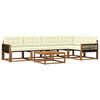 vidaXL Outdoor-Sofagarnitur mit Kissen 6 pcs Natur und Creme