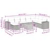 vidaXL 9-tlg. Garten-Sofagarnitur mit Kissen Grau Poly Rattan