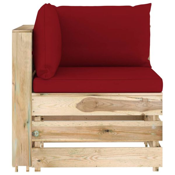 vidaXL 6-tlg. Garten-Lounge-Set mit Kissen Gr&uuml;n Impr&auml;gniertes Holz