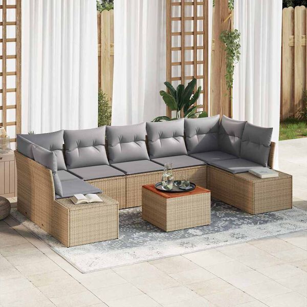 vidaXL Garten-Sofa-Set 8 pcs Beige und Hellgrau