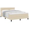 vidaXL Boxspringbett mit Kissen mit Kopfteil Creme 140 x 190 cm Stoff