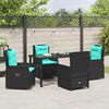 vidaXL Garten Essgruppe 5 pcs Schwarz Poly Rattan