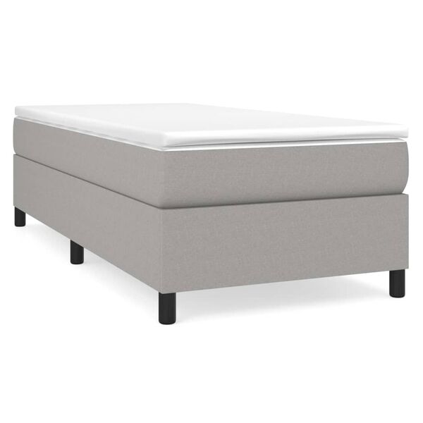 vidaXL Boxspringbett mit Matratze Hellgrau 100x200 cm Stoff