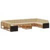 vidaXL Sofagarnituren 11 stk. Natur und Beige Massivholz Akazie