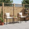 vidaXL Gartenm&ouml;bel Set mit Kissen 3 pcs Beige und Cremewei&szlig; PE-Rattan