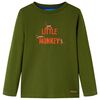 vidaXL Kinder-Langarmshirt Dunkles Khaki 128