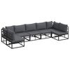 vidaXL Gartensofa-set 7 Stk. Schwarz Aluminium