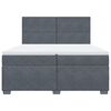 vidaXL Boxspringbett mit Matratze Dunkelgrau 200x200 cm Samt