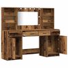 vidaXL Schminktischset mit LED mit Regal 3 pcs Altholz Holzwerkstoff