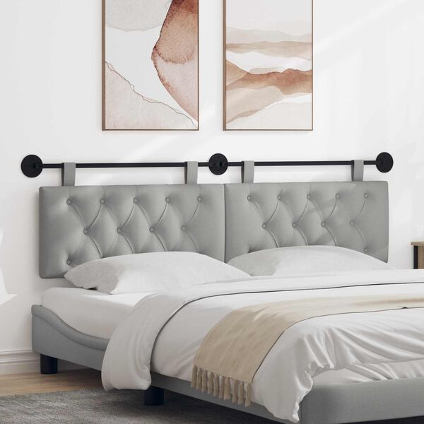 vidaXL H&auml;ngevorderseite Wandmontiert Wolkengrau 190 x 55 x 7 cm Stoff