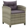 vidaXL Gartenstuhl mit Kissen Poly Rattan Grau