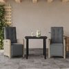 vidaXL 3-tlg. Bistro-Set mit Kissen Hellgrau Poly Rattan