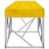 vidaXL Sitzbank 97 cm Senfgelb Samt und Edelstahl