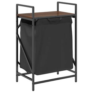 vidaXL W&auml;schekorb 1 Fach mit Ablage Braun Eichen-Optik