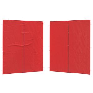 vidaXL Party Zelt Seitenteil 2 pcs Rot 200 x 195 cm PE und Stahl
