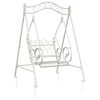 vidaXL Schaukelbank Stahl 113 x 121,5 x 168 cm Antik Wei&szlig;