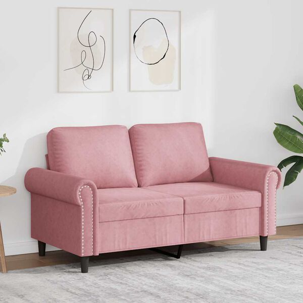 vidaXL 2-Sitzer-Sofa Rosa 120 cm Samt