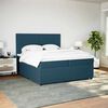 vidaXL Boxspringbett mit Matratze Blau 200x200 cm Samt