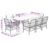 vidaXL 9-tlg. Garten-Essgruppe mit Kissen Schwarz Poly Rattan