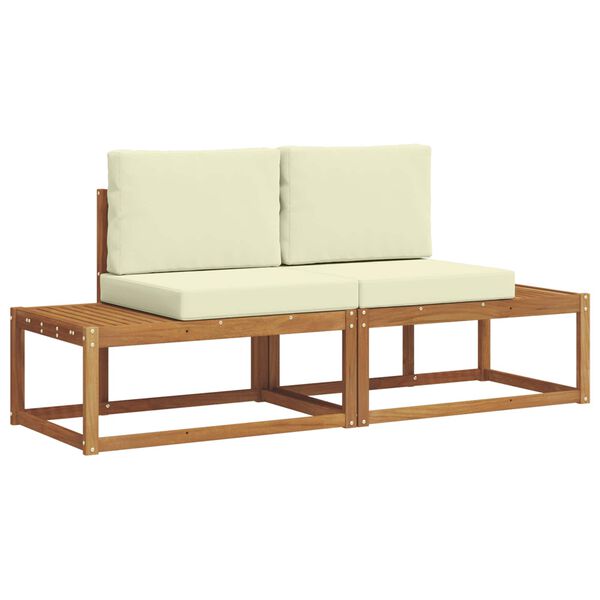 vidaXL Outdoor-Sofagarnitur mit Kissen 2 pcs Natur