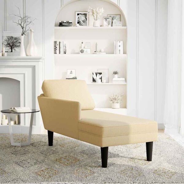 vidaXL Chaiselongue mit Kissen Graugrün Cordstoff