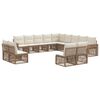 vidaXL Gartensofa-set 13 stk. Beige und Cremewei&szlig; Poly-Rattan