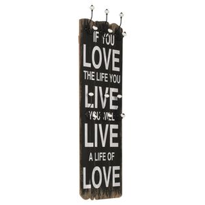 vidaXL Wandgarderobe mit 6 Haken 120 x 40 cm "LOVE LE"