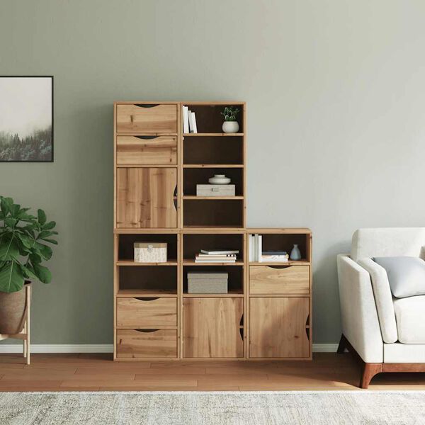 vidaXL Beistellschr&auml;nke 5 Stk. ODDA 40x24x79 cm Massivholz Kiefer