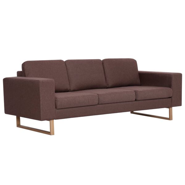 vidaXL 3-Sitzer-Sofa Stoff Braun