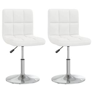 vidaXL Esszimmerst&uuml;hle 2 Stk. Wei&szlig; Kunstleder