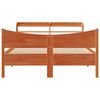 vidaXL Massivholzbett mit Kopfteil Wachsbraun 135x190 cm Kiefer